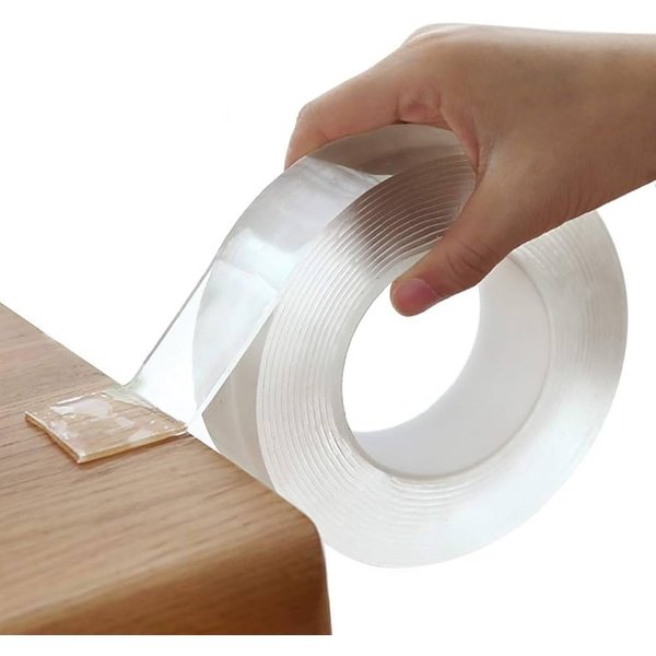 1pc Heavy Duty Double-Sided Tape 16FT - Reusable, Traceless, Strong & Sticky, Multipurpose Removable & Washable for Home, Office & Car!