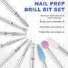 MEKK 10pcs Nail Drill Bits Set, 3/32 Inch Professional Diamond Cuticle Electric Nail File Kit, Durable Metal Carbide Grinding Heads for Acrylic Gel Nail Art, Manicure Pedicure Home Salon Tools