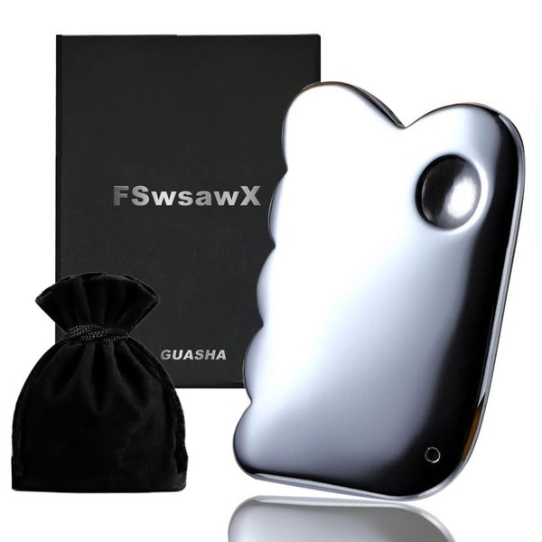 FSwsawX Terahertz Gua Sha Comb, Natural Terahertz Stone Scalp Massage Comb