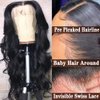 Lace Front Wigs Human Hair 13x4x1 T-Part Body Wave Bob Wigs Brazilian Virgin Middle Part Human Hair Wigs for Black Women Pre Plucked with Baby Hair 150% Density Natural Color(12 inch)