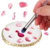 Ouligay Resin Nail Art Palette Makeup Mixing Palette Gold Edge Nail Art Tool Gel Design Nail Art Makeup Mixing Tray DIY (White)