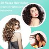 ZMD 20PCS Plastic Hair Curlers Rollers Set, Green (0.98in/2.5cm), Self Grip Hair Rollers with Mini Comb for Long Short Medium Thin Hair