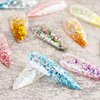 Irregular Nail Foil Fragments Glitter for Nail Art, Nail Foil Flakes Opal Glitter Aurora Effect Acrylic Nail Powders Nail Foil Paillette for Nail Decoration