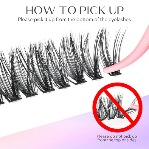 Lash Extension Kit, PITHER Lash Clusters Kit with DIY 280pcs Individual Cluster Lashes and Lash Bond and Seal Lash Tweezers for Self Use at Home 0.07mm 10-16mm Mix 40D 50D