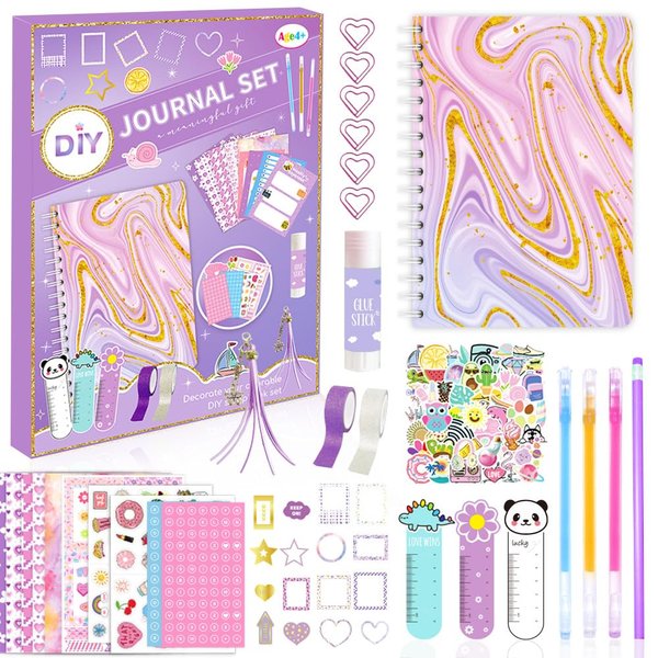 DIY Journal Kit DIY Journal Set DIY Journal Kit For Girls Scrapbook Kit Journaling Art Crafts Kit Diary Supplies Set Scrapbook & Stationery Set Christmas Birthday Gifts For Age 8-14 Years And Up Girls