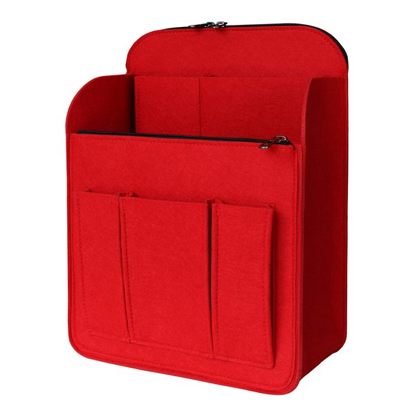 APSOONSELL Backpack Organizer Insert, Felt Bag Organizer for Backpack Rucksack Shoulder Bag Shaper Foldable, Red, XS