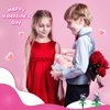 Uiseba Valentines Day Gifts for Kids Classroom/School,24PCS Building Blocks Flower Kits and Valentines Cards,Toys for 3+ Years Old Girls & Boys