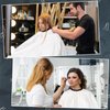 FEBSNOW Professional Hair Cutting Cape, 2 Pcs Hairdressing Barber Salon Cape with Closure Snap for Styling Coloring Hair Hair Cutting Cape Accessories
