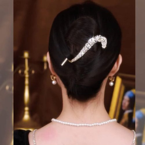 2pcs New Rhinestone One Word Hair Clips French Banana Clip Super Flash Twist Hairpin Non Slip Jaw Hair Claws Hair Accessories