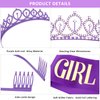 CIEHER Purple Birthday Decorations, Birthday Girl Purple Birthday Sash, Birthday Girl Headband, Birthday Girl Crown Tiara, Birthday Crown for Girls, Purple Crown, Purple Happy Birthday Cake Topper, 10 13 16 18 21 Purple Birthday