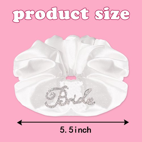 Bride Rhinestone Scrunchie Bachelorette Party Decorations Bride to Be Silk Hair Tie for Bachelorette Party Bridal Shower Headwear Wedding Engagement Bridesmaid Gift