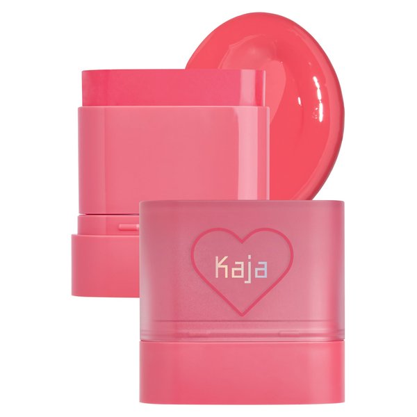 Kaja Dewy Bar - Creamy Multi-Stick Blusher & Lip Balm, Korean Cream Blush Stick for Cheeks and Lips, 45% Moisturizing Oil, Apple Extract, Vitamin-Hyaluronic Acid Infused, 02 Strawberry Sorbet,10g