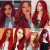 Dai Cloud Red Wigs for Women Long Wavy Heat Resistant Side Part Natural Looking Cosplay Wigs Halloween Party (Bright Red)