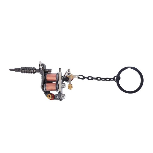 Beautiful Portable Mini Tattoo Machine Tattoo Key Chains, Tattoo Gun Model Keychain Bag Pendant Necklace Clothes Decoration For Fashional People, Tattoo Artist Cx12 Black