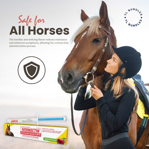 Ivermectin Paste - Horse Wormer 6.08 Grams (3-Pack) + TL Bundles Sticker Included
