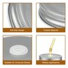uxcell 24Pcs Mason Jar Lids with Straw Hole, 70mm Tinplate Canning Lids Fits Regular Mouth Mason Jar, Drinking Lids Set Reusable for DIY, Drinking, Daily Food Storage, Silver