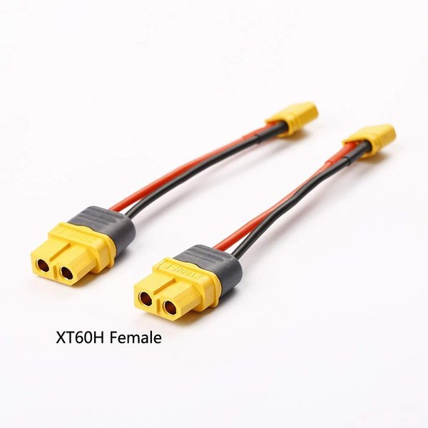 LINSYRC 4pcs XT30 Male Connector to XT60H Female Connector Adapter Plug with 3.93inch 16AWG Silicone Cable for RC Drone LiPo Battery