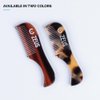 ZEUS 3-Pack Handmade Saw-Cut Mustache Comb, Fined Toothed, Durable Cellulose, Hand Polished, Pocket Comb & Beard Comb for Mustache and Beard - Tortoiseshell