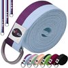 TECEUM [New 2022] Yoga Strap – 100% Cotton – 6 ft 8 ft 10 ft (6+ Colors) – Adjustable Non-Slip Belt for Daily Yoga, Pilates, Stretching, Physical Therapy, Fitness & Home Workout – for All Levels