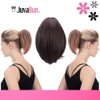 JUVABUN 7" Straight Claw Clip In Ponytail Hair Extensions - Medium Brown| Ponytail Extension Human Hair | Hair Extensions for Women & Men | Washable, Realistic And Synthetic |Medium Brown