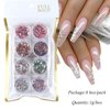 Holographic Nail Glitter Flakes Nails Supply Mermaid Powder Nail Art Decorations Shiny 3D Nail Sequins DIY Manicure Charms Design Acrylic Nails Supplies Glitter Nail Art Set (8 Boxes)