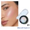 Okerker Glitter Highlighter Chameleon Palette, Face Multichrome Eyeshadow Highlighter Makeup, Holographic Sparkle Highlighting Illuminator Powder, Silky Creamy Shimmer Eye Shadow