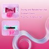 12 Pieces Hair Clips for Girls, Bow Curly Pink Gradient Hair Extensions for Kids, Little Girl Hair Clips Accessories for Ponytails Princess Dress Up