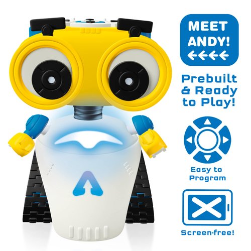 Thames & Kosmos Andy: The Code & Play Robot | Screen-Free Coding & Robotics Kit for Ages 4+ | Pre-Built Robot w/Intuitive Buttons for Preschoolers to Start Programming! | No Smart Device Required