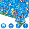 Kesfey 3 Packs Pool Party Tablecloths 51 x 87 Inch Waterproof Plastic Beach Tablecloth Water Print Hawaiian Party Table Cover with Sea Wave Backdrop for Swimming Pool Party Beach Birthday Decoration