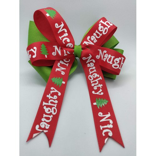Naughty or Nice Christmas Holiday Hair Bow