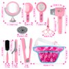 deAO Girls Beauty Salon Set 35pcs Pretend Play Stylist Toy Kit with Hairdryer, Mirror, Curling Iron and Other Accessories Kids Toddler Fashion Cutting Makeup Party Favor, Birthday Gift (Fake Makeup)