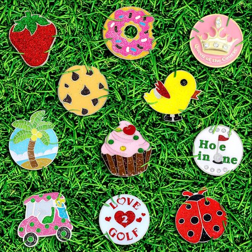 NAVIKA Golf Ball Marker & Hat/Visor Clip - Queen of The Course - Pink