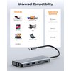 USB C Docking Station Dual HDMI Adapter, NOVOO 11 in 1 Multi Display Laptop Docking Station Dual Monitor with 2 HDMI, VGA, 100W PD, 4 USB, USB C Hub Thunderbolt Dock