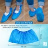 Jagon Shoe Covers Disposable Non Slip - 100 Pack(50 Pairs) Shoe Covers for Indoors Disposable - CPE Waterproof Shoe Covers Disposable - One Size Fit Most Booties for Shoes Covers - Shoe Guards (Blue)