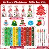 Christmas Stationery Party Favor Bulk Pack with Christmas Pencil Eraser Slap Bracelets Cards Treat Bags for Kids Classroom Gift Exchange School Prizes Reward Carnival Events (Cute Style, 24 Set)