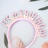 CIEHER Birthday Headband for Women Girls, Happy Birthday Headband Birthday Crown Birthday Tiara, It's My Birthday Headband, Birthday Decorations Birthday Gifts - Pink