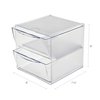 Deflecto Stackable Cube Organizer, Desk and Craft Organizer, 2 Drawers, Clear, Removable Drawers and Dividers, 6"W x 6"H x 7 1/5"D (350101CR)