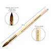 Beaute Galleria 3 Pieces Kolinsky Sable Oval Acrylic Nail Art Brush Set, Manicure Detail Painting Nail Art Pen (Size 4, 8, 10)