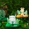 Leinuosen 9 Pcs Baby Jungle Animals Honeycomb Centerpieces Safari Baby Shower Decorations Jungle Safari Sage Green Themed Birthday Party Supplies for Boys Kids Baby Shower Nursery Party Decor
