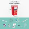 AdirMed Sharps Disposal Container with Flip Open Lid - Biohazard and Syringe Disposal Container - Ideal for Home, Clinic, Office, Barber Use with Flip-Open - (1 Quart, 6-Pack)