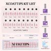 BTArtboxnails XCOATTIPS Gel Nail Kit - Short Squre French Tip Press on Nails Kit, Pink Soft Gel Nail Tips with Nail Gel, French Protecing Duo and Nail Lamp