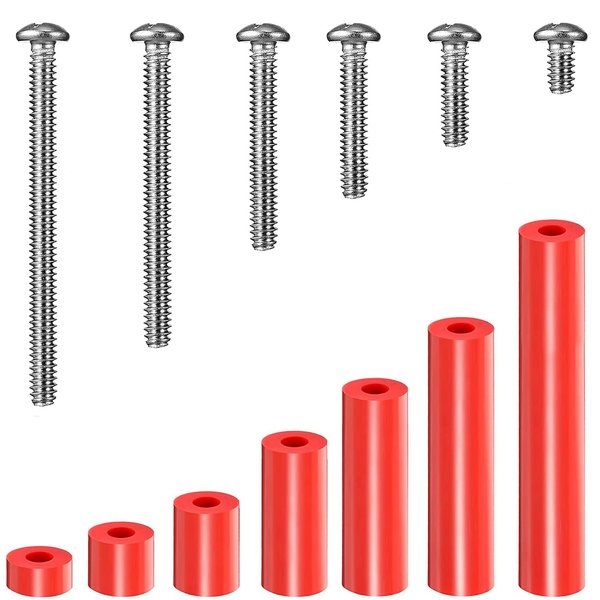 195 Pieces Electrical Outlet Extender Kit 105 Pieces Outlet Screw Spacers and 90 Pieces 6-32 Thread Flat Head Device Mounting Screws for Household and Industrial Electricity