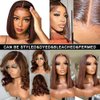 13X4 Straight HD Transparent #4 Brown Bob Wig Human Hair Wear and Go Glueless Wigs Human Hair Pre Plucked Pre Cut Bob Frontal Wigs With Baby Hair Chocolate Brown Bob Lace Front Wigs For Black Women