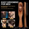EAGLE FORTRESS Inferno Styler, 100% Pure Boar Bristle Beard & Hair Brush for Men, Wood, Healthier Beards and Hair, Double Duty, Devil's Head Design, Ergonomic Handle, All Hair Types