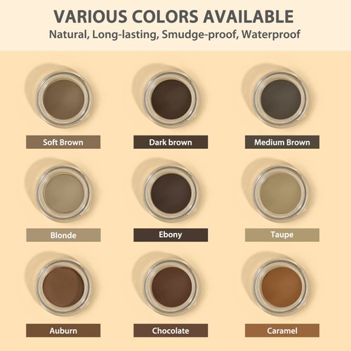 LAVONE Eyebrow Stamp Pencil Kit for Eyebrows Makeup, with Waterproof Eyebrow Pencil, Eyeliner, Eyebrow Pomade, and Dual-ended Eyebrow Brush - Dark Brown