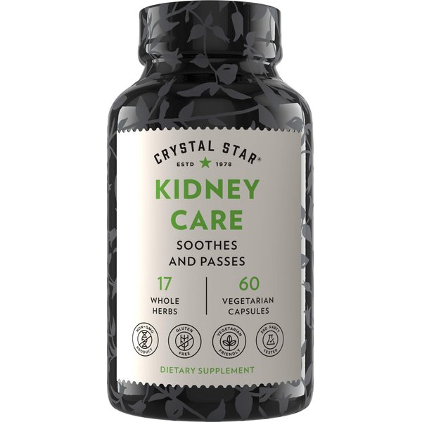 Crystal Star Kidney Care (60 Capsules) – Herbal Supplement for Kidney Cleanse, Detox & Support - Stone root, Gravel Root & Hydrangea root - Non-GMO & Gluten-Free