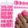 Lifextol 240pc Press on Toenails for Women Toe Press on Nails Short Fake Toe Nails Press ons with Glue&Adhesive Tabs, Acrylic Toe Nail Tips False Toenail Press ons Artificial Fake Toenails-Hot Pink