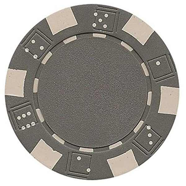 DA VINCI 50 Clay Composite Dice Striped 11.5 Gram Poker Chips, Gray