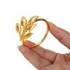 KPOSIYA Set of 20 Leaf Napkin Rings Metal Gold Napkin Holder Table Napkin Rings for Dinning Table Parties Everyday (Ye Zi-Gold 20)