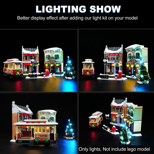 DALDED LED Lighting Kit for Lego Holiday Main Street, LED Light Compatible with Lego 10308 Building Block Models (Remote Control Version)